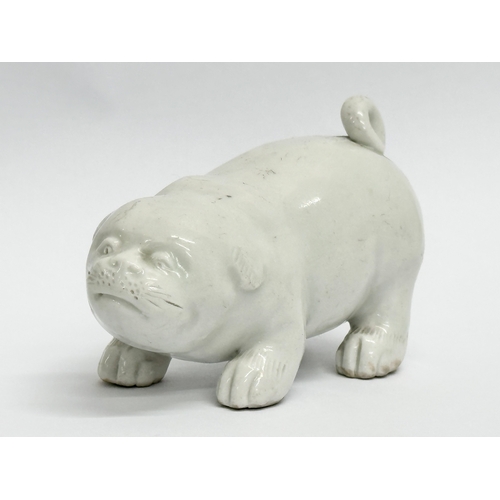 89A - A set of 3 Japanese Hirado Porcelain model puppies. Meiji Period (1868-1912) Late 19th Century.