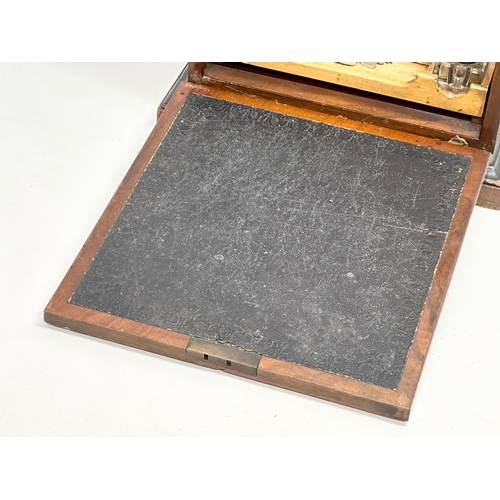 383 - A Victorian simulated rosewood walnut writing box/stationary box. 28x22.5x32.5cm.