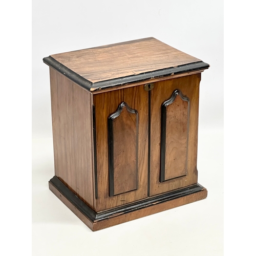 383 - A Victorian simulated rosewood walnut writing box/stationary box. 28x22.5x32.5cm.