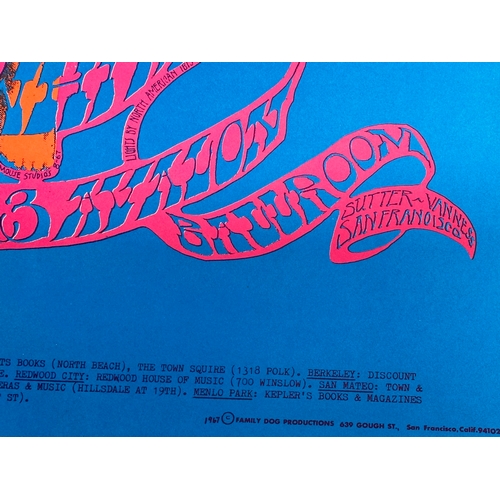 479 - An original 1967 Miller Blues Band & Mother Earth Avalon Ballroom Concert Poster. 35.5x50.5cm.