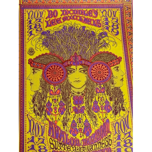 480 - An Original 1967 Bo Diddley Lee Michaels Avalon Ballroom Family Dog Concert Poster. 25.5x50.5cm.