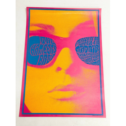 483 - A 1st Print Neon Rose #12 The Chamber Brothers at The Matrix Victor Moscoso Poster. 36x51cm.