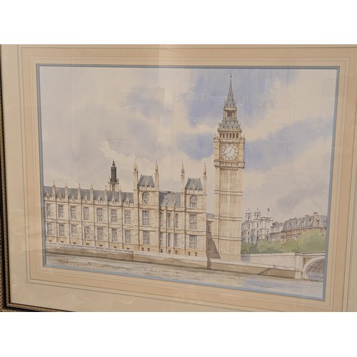 300 - John Leith. Large watercolour drawing, Westminster Palace. 92cm x 76cm