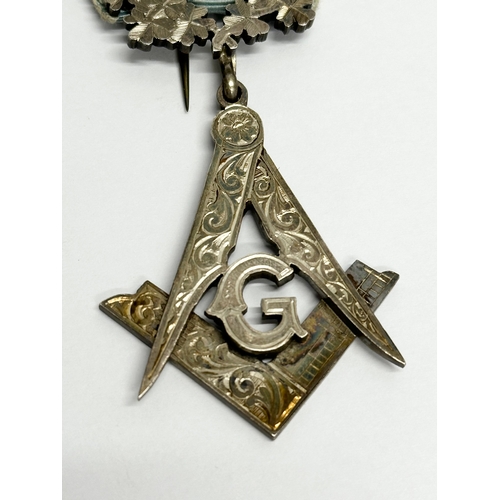 477B - A silver Masonic medal and other.