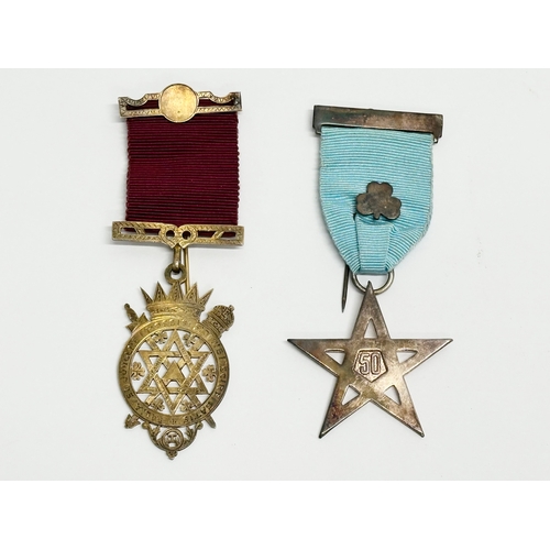 477C - A silver Masonic medal and other