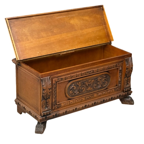 1100 - A mahogany storage box/blanket box 104x45x49cm