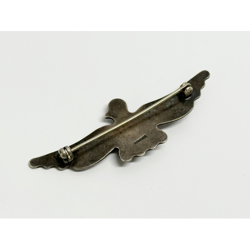 472 - A vintage sterling silver Thunderbird brooch. 5.83 grams. 6cm