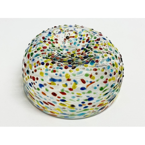 182 - A Mid Century multicoloured art glass bowl. 13x6cm