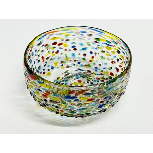 182 - A Mid Century multicoloured art glass bowl. 13x6cm