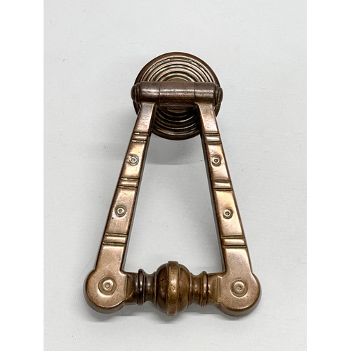 58 - Late 19th Century bronze door furniture. In the manner of Christopher Dresser. In the Aesthetic Move... 