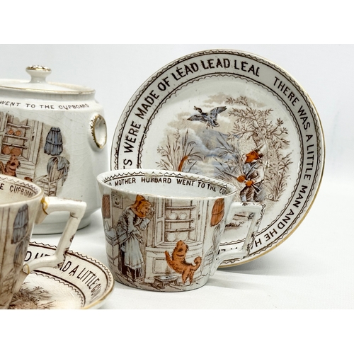 62 - An 11 piece Late 19th Century Whittaker & Co ‘Nursery Rhymes’ tea service. Hanley. Circa 1888.