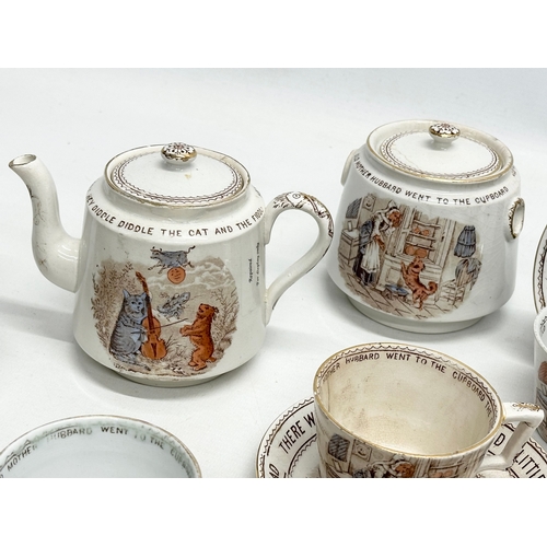 62 - An 11 piece Late 19th Century Whittaker & Co ‘Nursery Rhymes’ tea service. Hanley. Circa 1888.