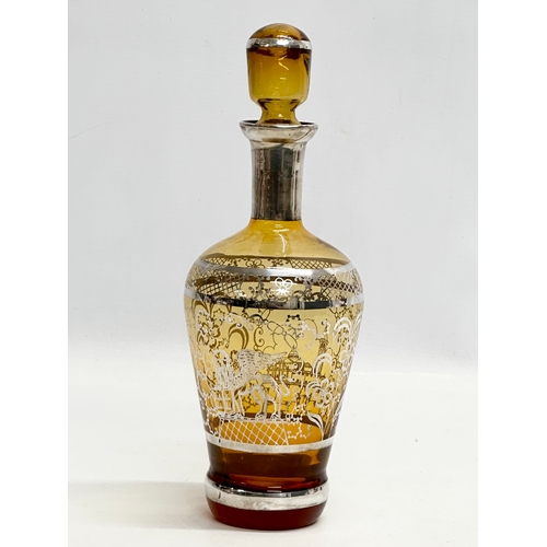 413 - A Mid 20th Century Venetian amber glass decanter. 27cm