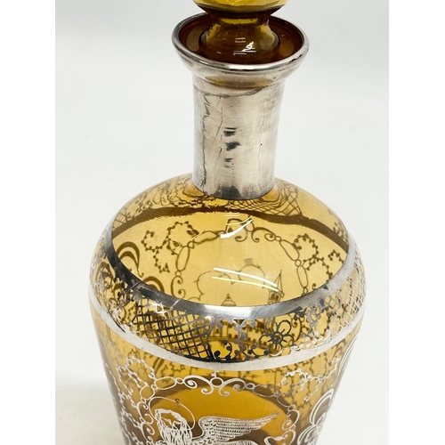 413 - A Mid 20th Century Venetian amber glass decanter. 27cm