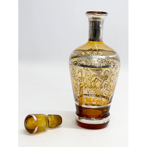 413 - A Mid 20th Century Venetian amber glass decanter. 27cm