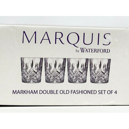 79 - A set of 4 Waterford Marquis Markham Double Old Fashioned whiskey glasses. 9x9.5cm