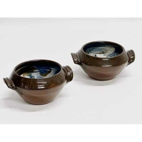 416 - Terrybaun. A pair of Irish glazed stoneware, studio pottery bowls by Terrybaun. County, Mayo. 16x14x... 