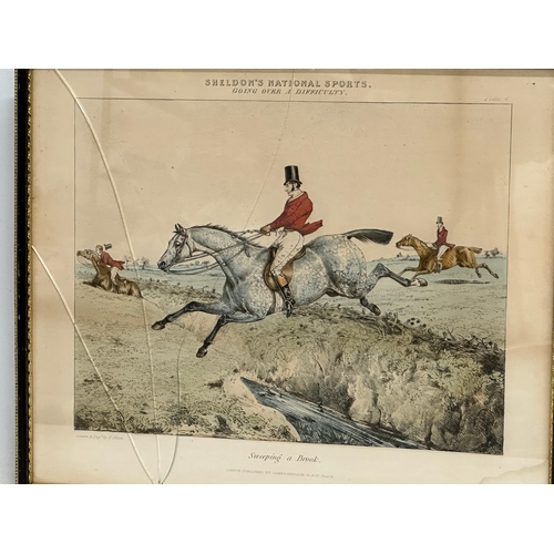 102 - Henry Alken (1785-1851) A set of 4 Early 19th Century coloured hunting etchings. Sheldon’s National ... 