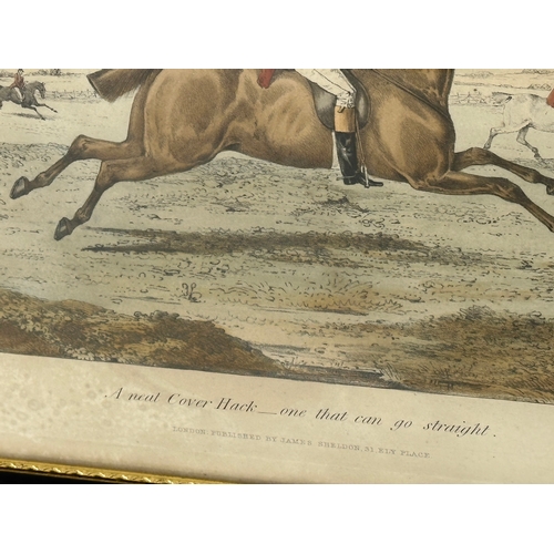 102 - Henry Alken (1785-1851) A set of 4 Early 19th Century coloured hunting etchings. Sheldon’s National ... 