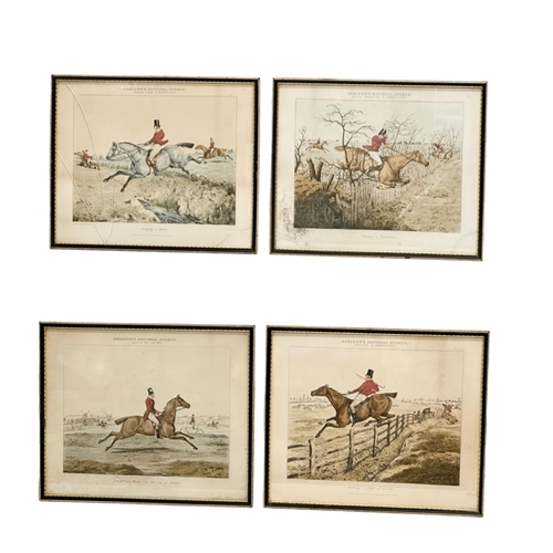 102 - Henry Alken (1785-1851) A set of 4 Early 19th Century coloured hunting etchings. Sheldon’s National ... 