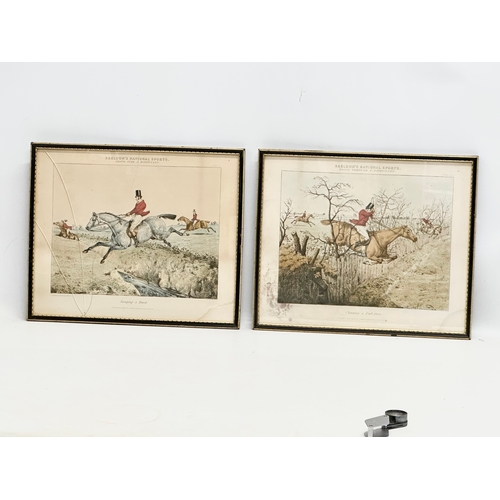 102 - Henry Alken (1785-1851) A set of 4 Early 19th Century coloured hunting etchings. Sheldon’s National ... 