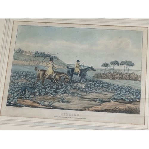 103 - Henry Alken (1785-1851) A set of 3 Early 19th Century coloured hunting etchings. Going Out, The Deat... 