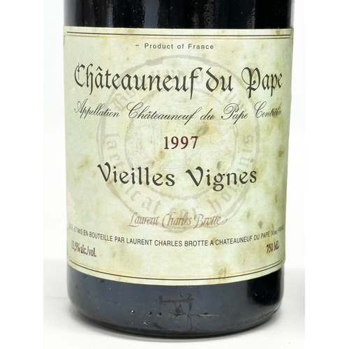 410 - 2 bottles of Chateauneuf du Pape. Vintage 1997-1999. France. 750ml.