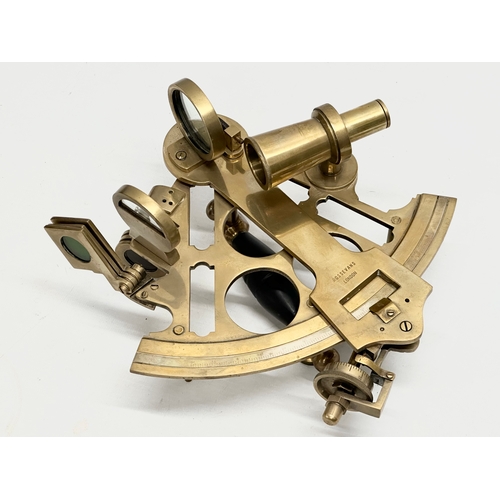 66 - Ross Evans, London. An Early 20th Century brass sextant with case. By Ross Evans.