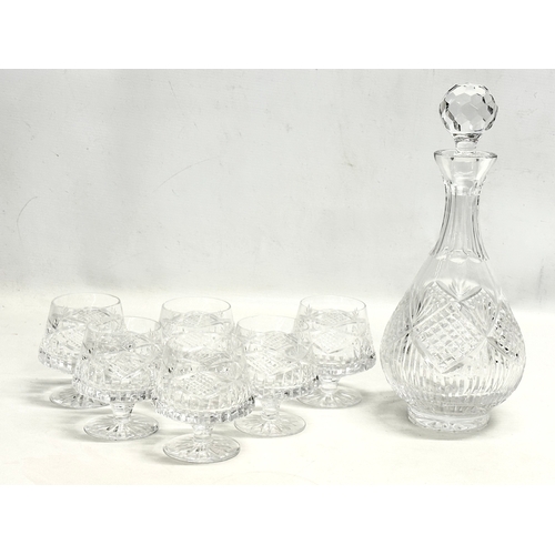 437 - A Tyrone Crystal “Slieve Donald” brandy drinks set. A decanter and 6 matching glasses.