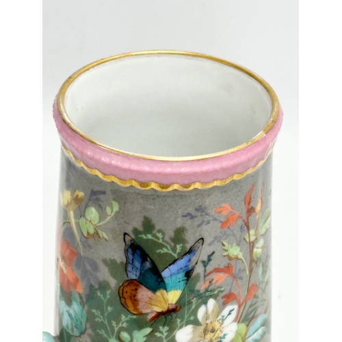 46 - Carl Tielsch & Co. A Late 19th Century German hand painted porcelain vase. Attributed to Carl Tielsc... 