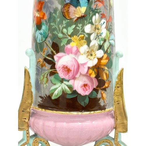 46 - Carl Tielsch & Co. A Late 19th Century German hand painted porcelain vase. Attributed to Carl Tielsc... 