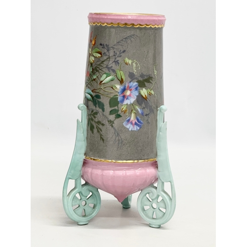 46 - Carl Tielsch & Co. A Late 19th Century German hand painted porcelain vase. Attributed to Carl Tielsc... 