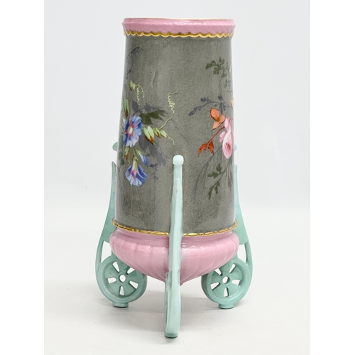 46 - Carl Tielsch & Co. A Late 19th Century German hand painted porcelain vase. Attributed to Carl Tielsc... 