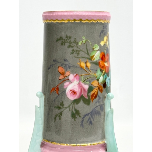 46 - Carl Tielsch & Co. A Late 19th Century German hand painted porcelain vase. Attributed to Carl Tielsc... 