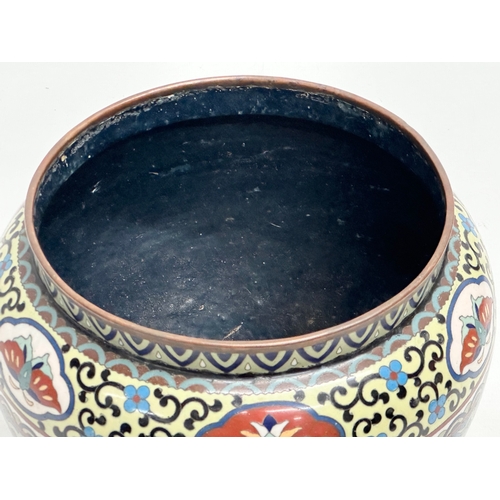 27 - A Late 19th Century cloisonné enamelled jardiniere/planter. 22x19cm.