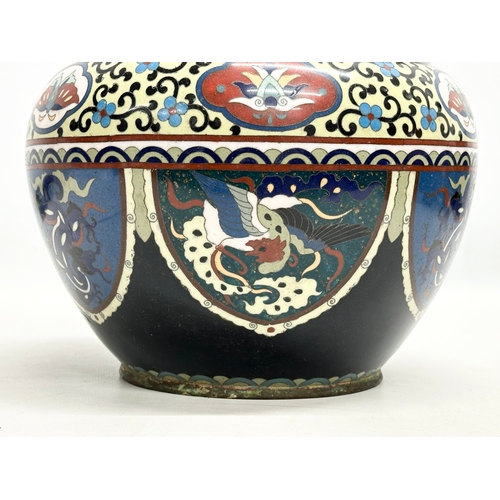 27 - A Late 19th Century cloisonné enamelled jardiniere/planter. 22x19cm.