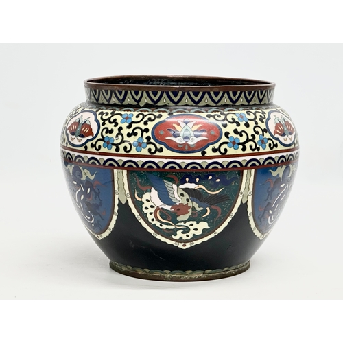 27 - A Late 19th Century cloisonné enamelled jardiniere/planter. 22x19cm.