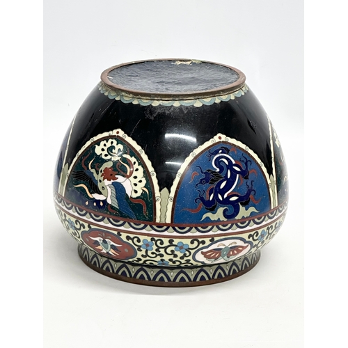 27 - A Late 19th Century cloisonné enamelled jardiniere/planter. 22x19cm.