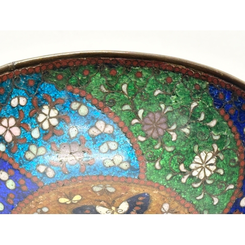 28 - A Late 19th Century Japanese cloisonné enamelled bowl. Meiji Period (1868-1912) 12x4.5cm.