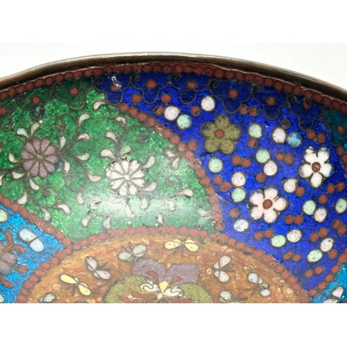 28 - A Late 19th Century Japanese cloisonné enamelled bowl. Meiji Period (1868-1912) 12x4.5cm.