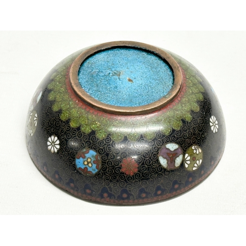 28 - A Late 19th Century Japanese cloisonné enamelled bowl. Meiji Period (1868-1912) 12x4.5cm.