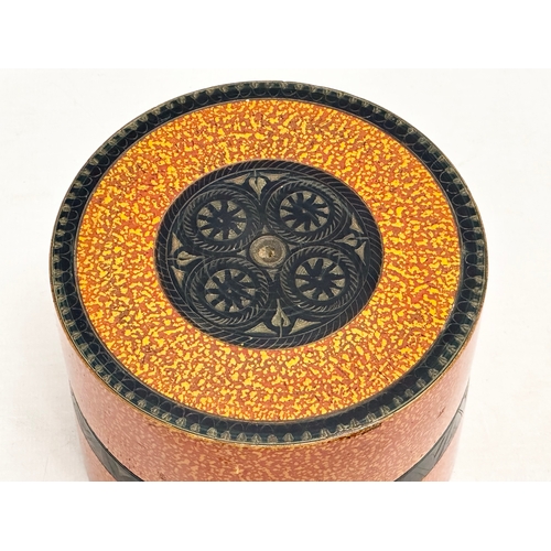 110 - A Late 19th Century Kum Kum powder Tika box. 11x9cm.