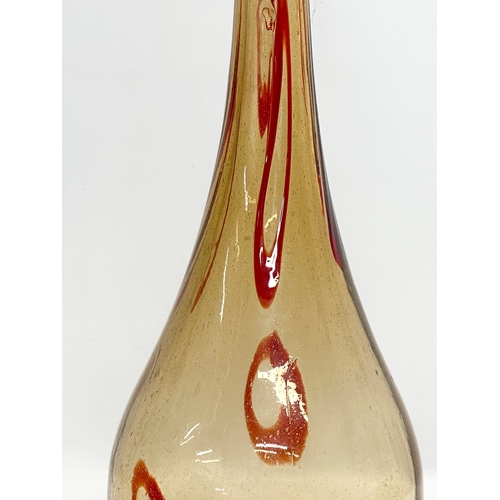 187 - A large Mid 20th Century hand blown floor vase. 80.5cm.