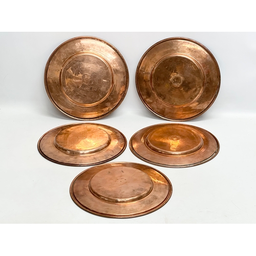 118 - A set of 5 19th Century Victorian copper plates. 28.5cm.