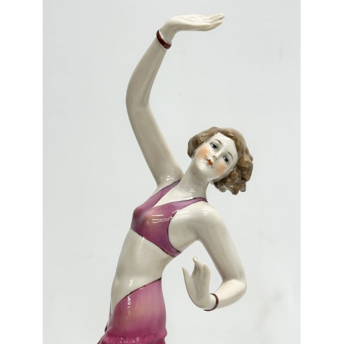 137 - Fasold & Stauch. A 1930’s Art Deco dancer figurine by Fasold & Stauch, Bock Wallendorf Germany. 31cm... 