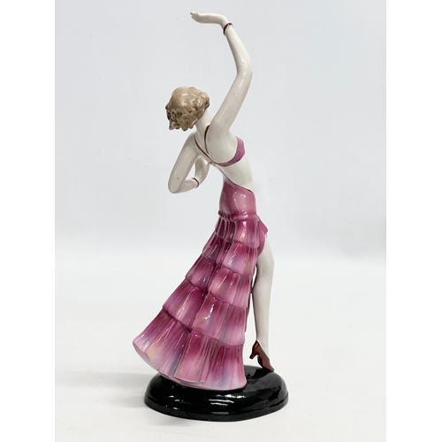 137 - Fasold & Stauch. A 1930’s Art Deco dancer figurine by Fasold & Stauch, Bock Wallendorf Germany. 31cm... 