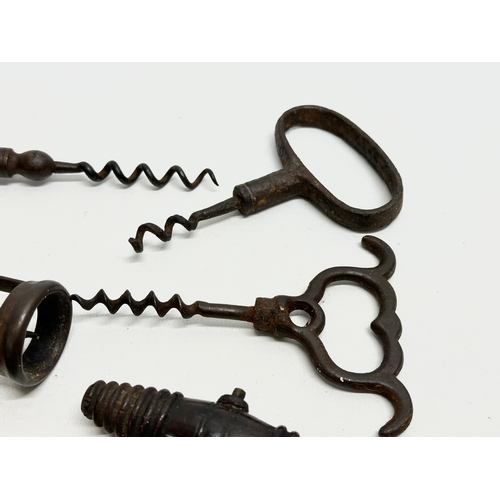 139 - A good collection of 19th Century corkscrews.