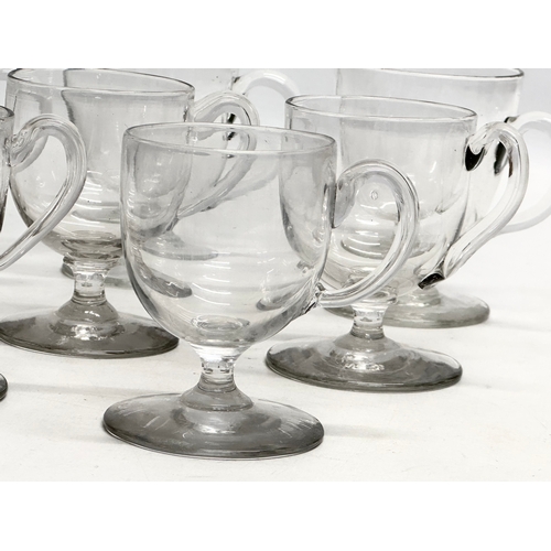 148 - A set of 8 19th Century Victorian glass custard cups. 8.5x8.5cm.