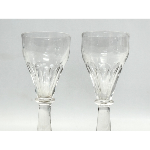 150 - 2 pairs of 19th Century slice cut port glasses. Circa 1850-1870. 9.5cm.