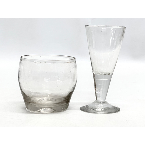 154 - A collection of 18th and 19th Century Georgian and Victorian glassware. A pair of George III sherry ... 